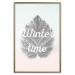 Poster Winter Time - black leaf with English text on pastel background 124950 additionalThumb 16