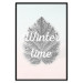 Poster Winter Time - black leaf with English text on pastel background 124950 additionalThumb 24