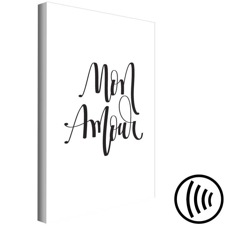 Canvas Art Print Black sign in French Mon amour - composition on a white background 125250 additionalImage 6