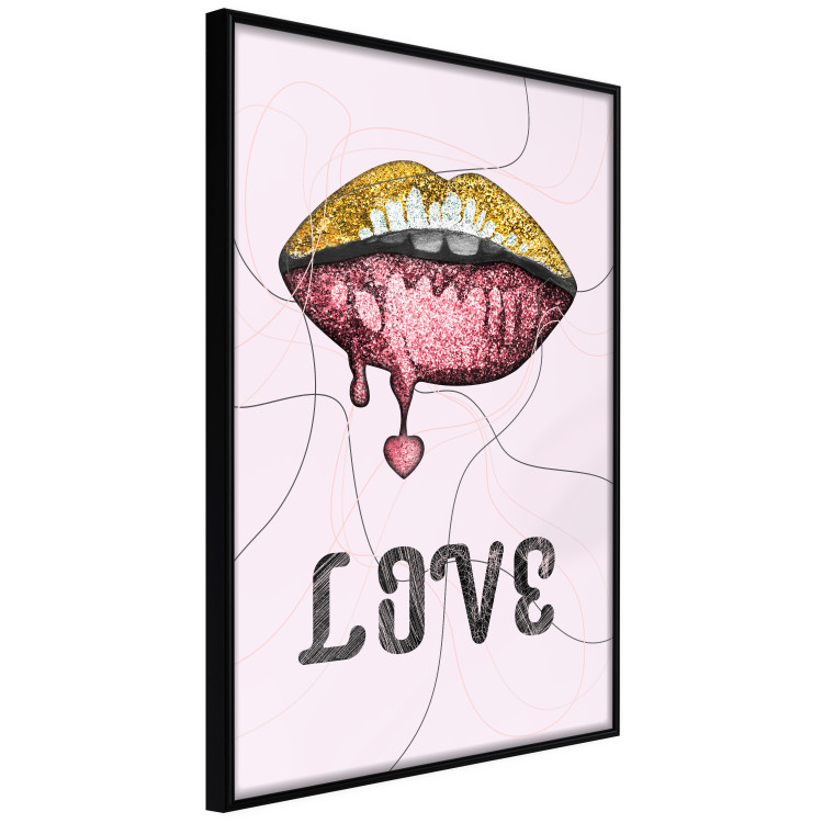 Wall Poster Fluid Lips - glittery lips and English text on a pastel background 125450 additionalImage 10