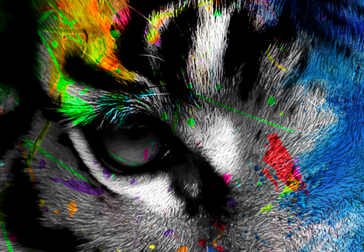 Canvas Print Bengal Tiger (1-part) vertical - abstractly depicted animal 128350 additionalImage 4