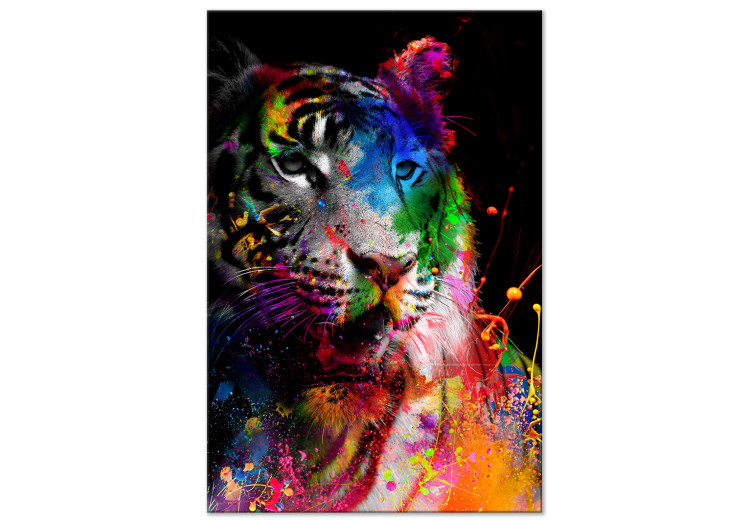 Canvas Print Bengal Tiger (1-part) vertical - abstractly depicted animal 128350