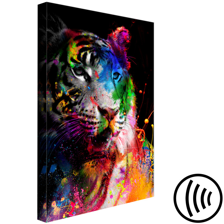 Canvas Print Bengal Tiger (1-part) vertical - abstractly depicted animal 128350 additionalImage 6