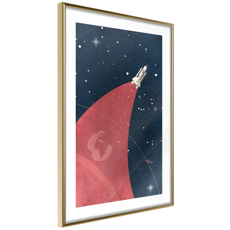 Poster Cosmic Journey - abstraction with a rocket against a starry sky 129150 additionalImage 9
