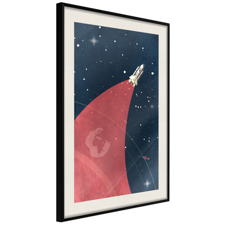 Poster Cosmic Journey - abstraction with a rocket against a starry sky 129150 additionalImage 2