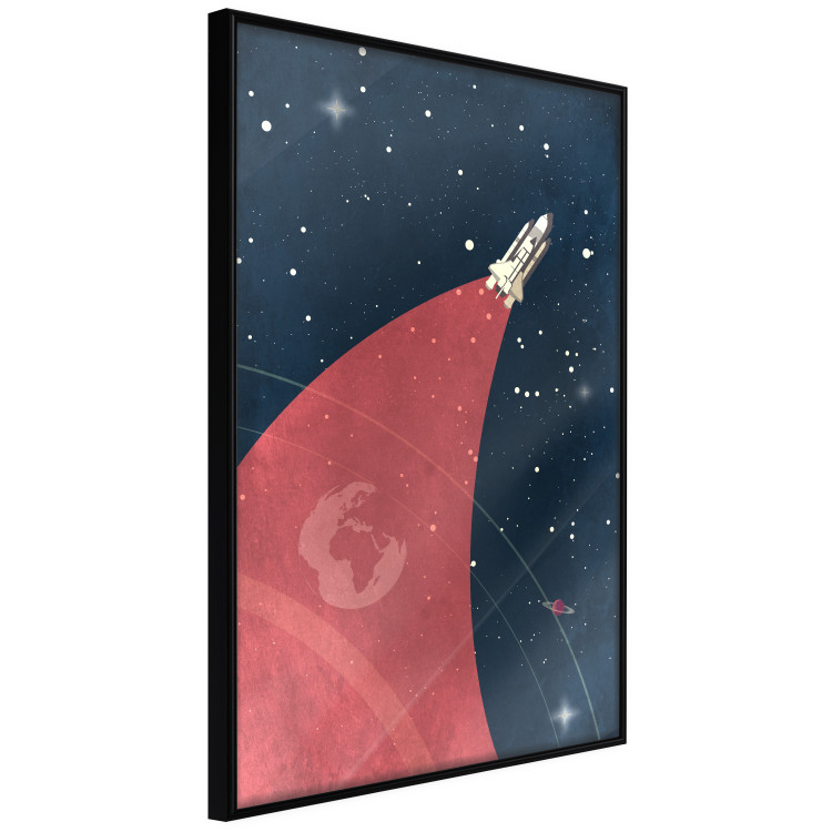 Poster Cosmic Journey - abstraction with a rocket against a starry sky 129150 additionalImage 13