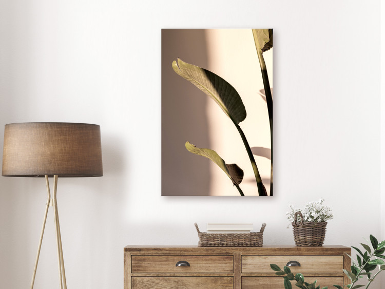 Canvas Art Print Sunny Rhythm (1-part) vertical - photograph of exotic leaves 129450 additionalImage 3