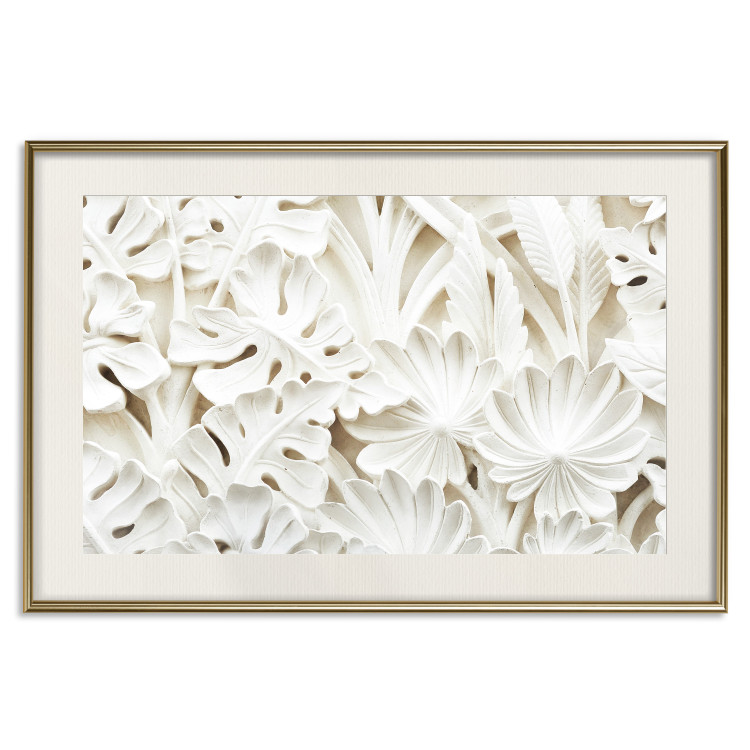 Poster Ceramic Leaves - plant motif in the form of stone ornaments 129850 additionalImage 20