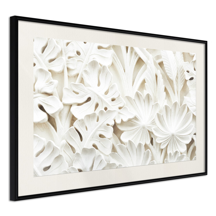 Poster Ceramic Leaves - plant motif in the form of stone ornaments 129850 additionalImage 2
