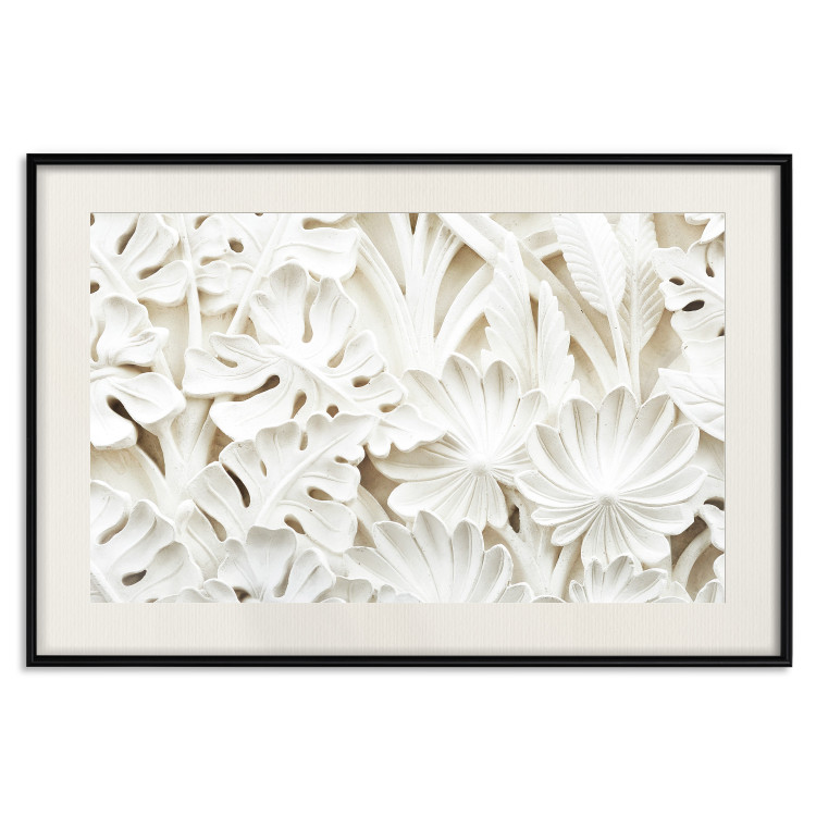 Poster Ceramic Leaves - plant motif in the form of stone ornaments 129850 additionalImage 19