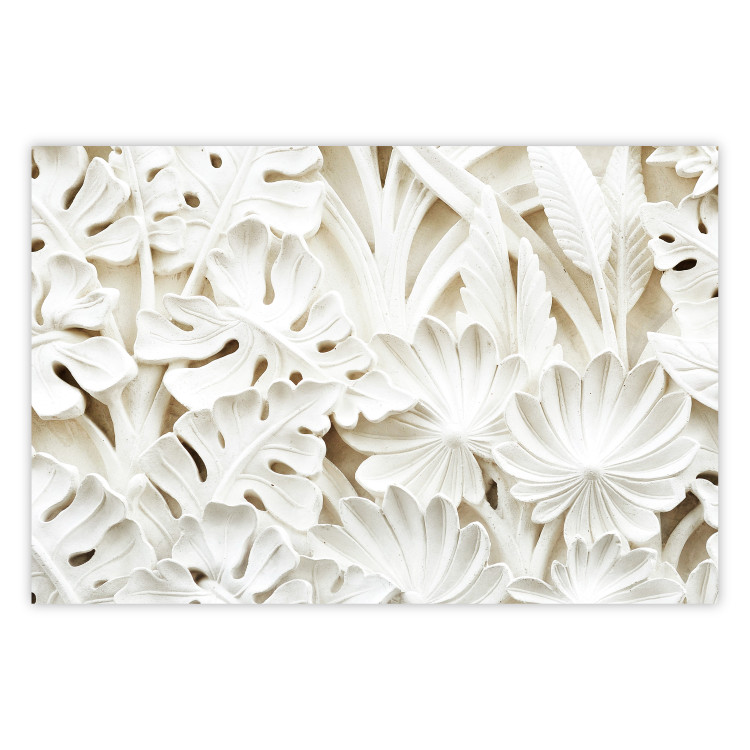 Poster Ceramic Leaves - plant motif in the form of stone ornaments 129850