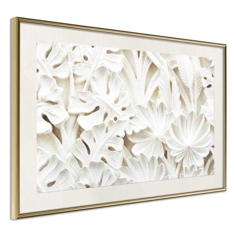 Poster Ceramic Leaves - plant motif in the form of stone ornaments 129850 additionalImage 3