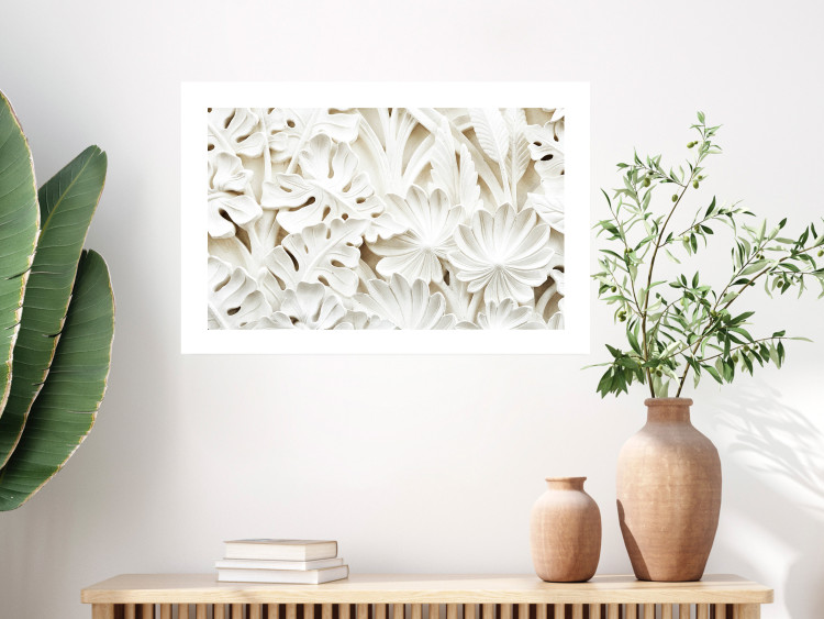 Poster Ceramic Leaves - plant motif in the form of stone ornaments 129850 additionalImage 5