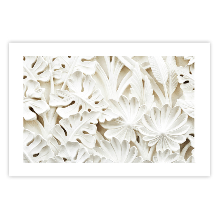 Poster Ceramic Leaves - plant motif in the form of stone ornaments 129850 additionalImage 19
