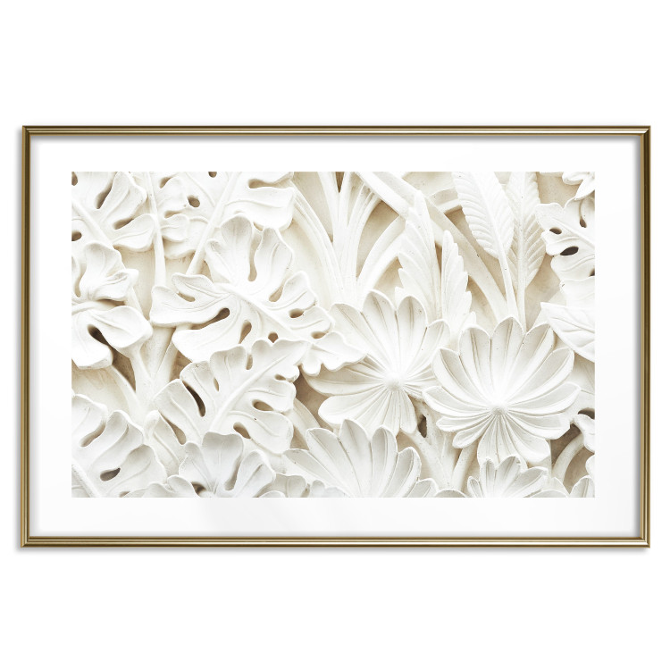 Poster Ceramic Leaves - plant motif in the form of stone ornaments 129850 additionalImage 14