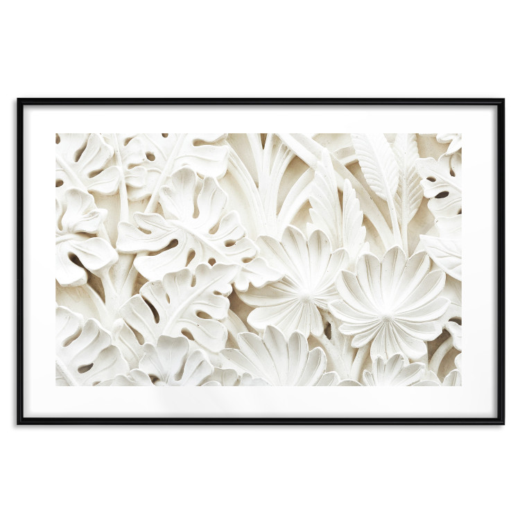 Poster Ceramic Leaves - plant motif in the form of stone ornaments 129850 additionalImage 17