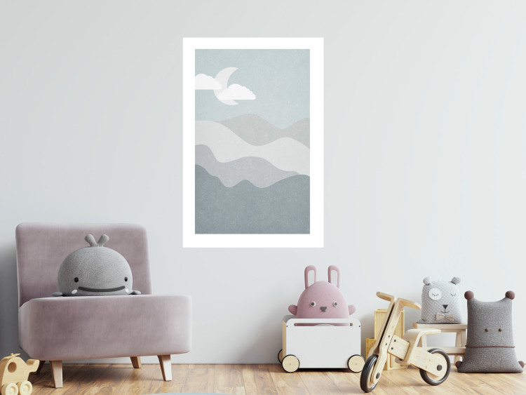 Wall Poster Mysterious Night - mountain landscape with sky, clouds, and moon 130550 additionalImage 3