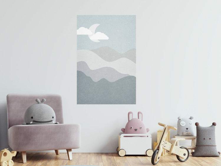 Wall Poster Mysterious Night - mountain landscape with sky, clouds, and moon 130550 additionalImage 4
