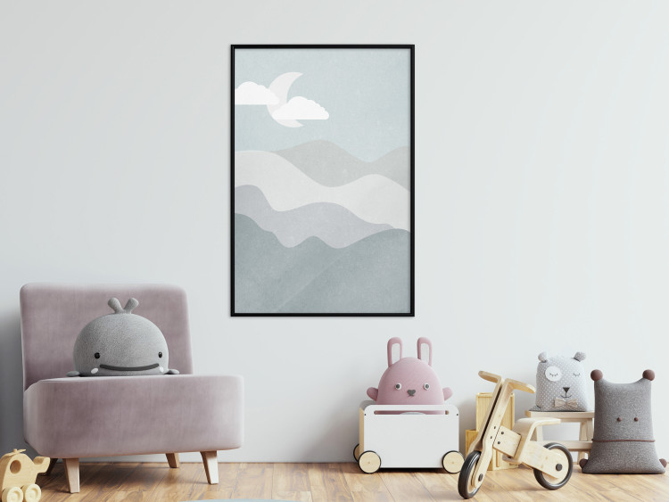 Wall Poster Mysterious Night - mountain landscape with sky, clouds, and moon 130550 additionalImage 6