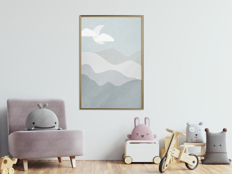 Wall Poster Mysterious Night - mountain landscape with sky, clouds, and moon 130550 additionalImage 5