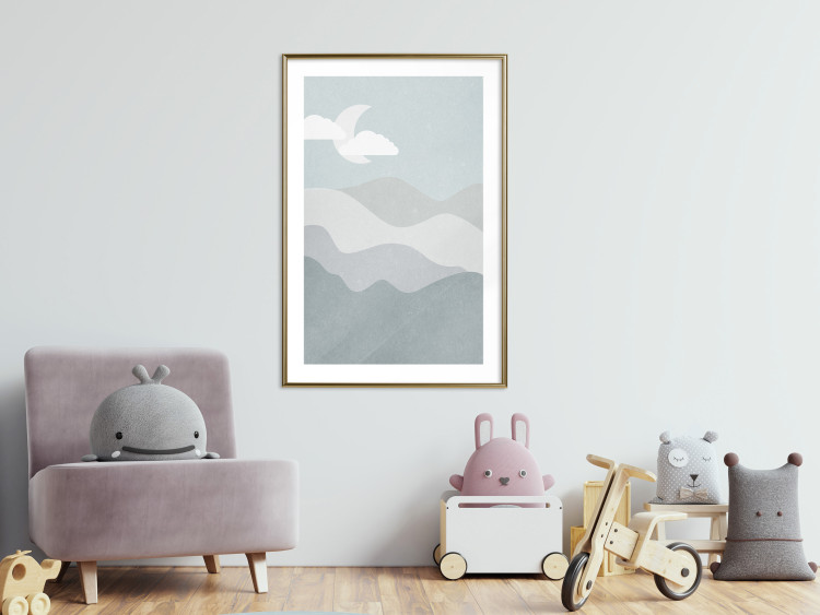 Wall Poster Mysterious Night - mountain landscape with sky, clouds, and moon 130550 additionalImage 15