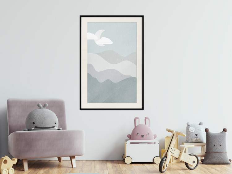 Wall Poster Mysterious Night - mountain landscape with sky, clouds, and moon 130550 additionalImage 18