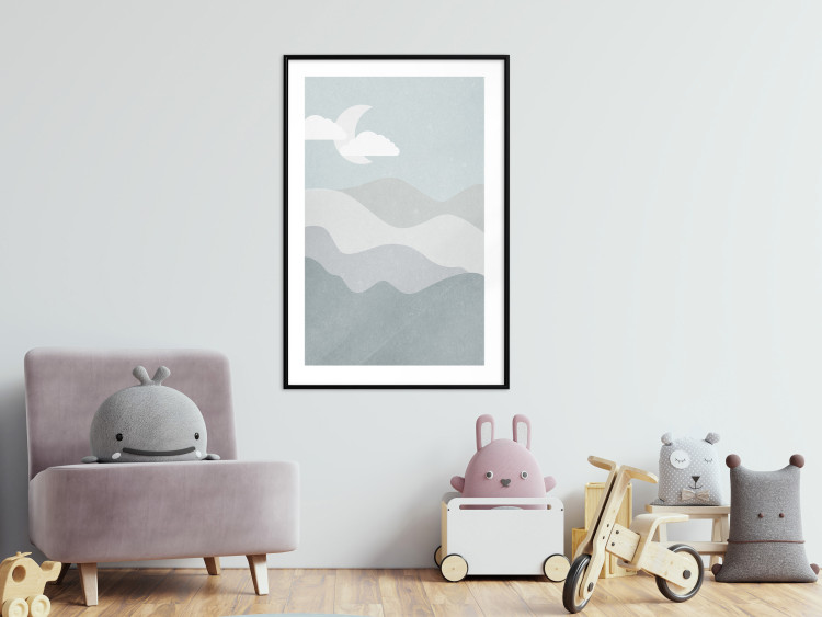 Wall Poster Mysterious Night - mountain landscape with sky, clouds, and moon 130550 additionalImage 20