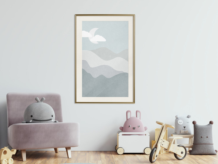Wall Poster Mysterious Night - mountain landscape with sky, clouds, and moon 130550 additionalImage 19