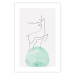 Wall Poster Courage - abstract line art of a deer standing on a turquoise moon 131850 additionalThumb 25
