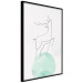 Wall Poster Courage - abstract line art of a deer standing on a turquoise moon 131850 additionalThumb 13