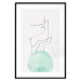 Wall Poster Courage - abstract line art of a deer standing on a turquoise moon 131850 additionalThumb 17