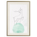 Wall Poster Courage - abstract line art of a deer standing on a turquoise moon 131850 additionalThumb 20