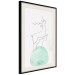Wall Poster Courage - abstract line art of a deer standing on a turquoise moon 131850 additionalThumb 2