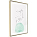 Wall Poster Courage - abstract line art of a deer standing on a turquoise moon 131850 additionalThumb 9