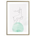 Wall Poster Courage - abstract line art of a deer standing on a turquoise moon 131850 additionalThumb 16
