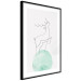 Wall Poster Courage - abstract line art of a deer standing on a turquoise moon 131850 additionalThumb 8