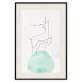 Wall Poster Courage - abstract line art of a deer standing on a turquoise moon 131850 additionalThumb 19