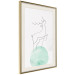 Wall Poster Courage - abstract line art of a deer standing on a turquoise moon 131850 additionalThumb 3