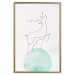 Wall Poster Courage - abstract line art of a deer standing on a turquoise moon 131850 additionalThumb 21