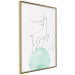 Wall Poster Courage - abstract line art of a deer standing on a turquoise moon 131850 additionalThumb 14