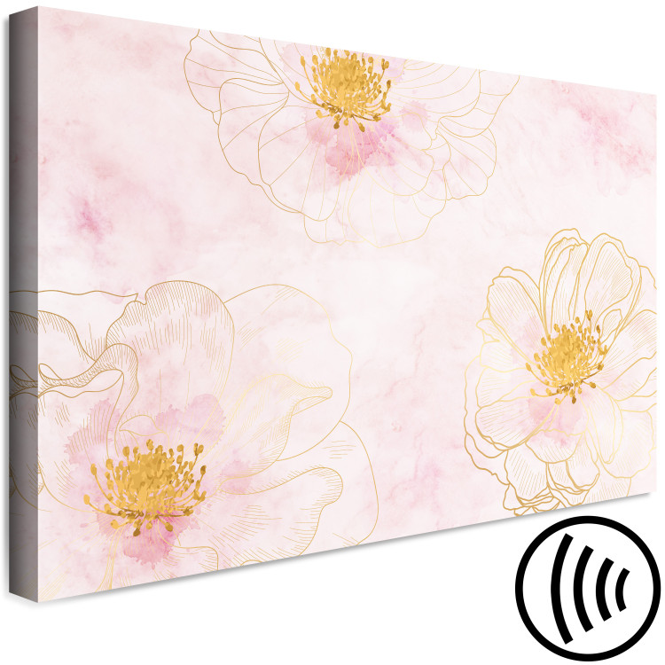 Canvas Art Print Flowering - Abstraction with flowers on a pink background 135450 additionalImage 6