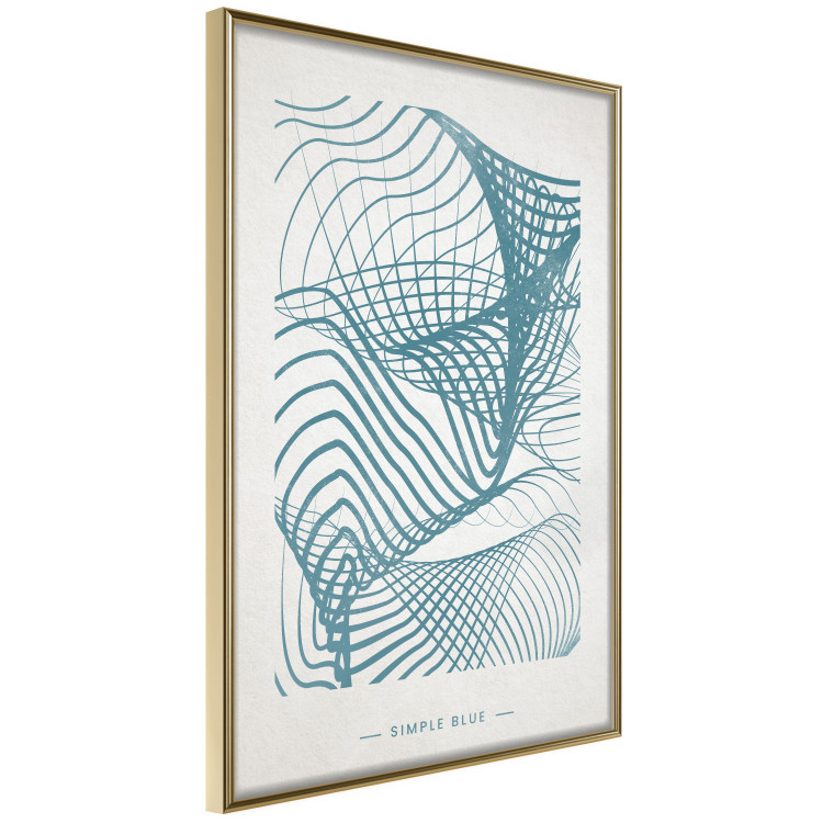 Poster Simply Blue - abstract geometric waves and English texts 135650 additionalImage 11