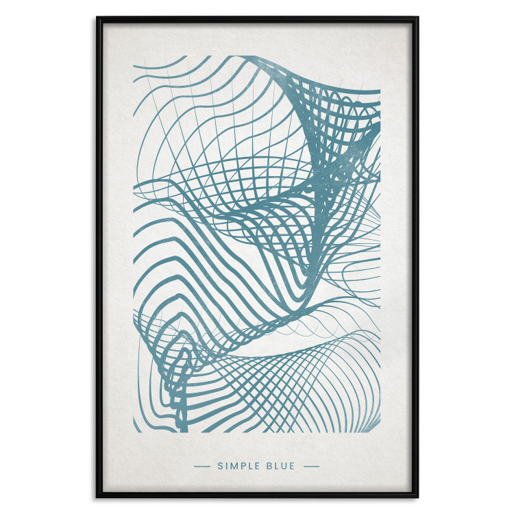 Poster Simply Blue - abstract geometric waves and English texts 135650 additionalImage 21