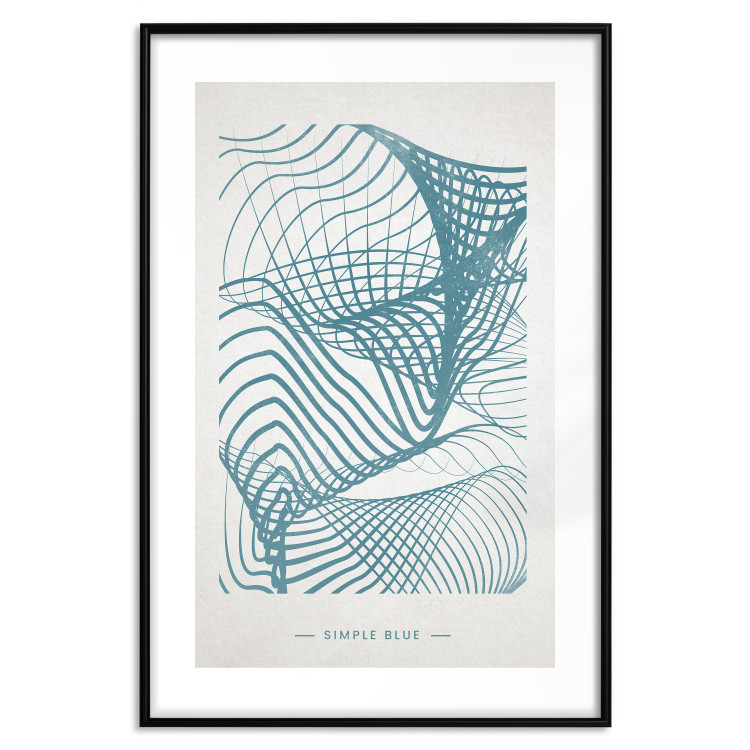 Poster Simply Blue - abstract geometric waves and English texts 135650 additionalImage 15