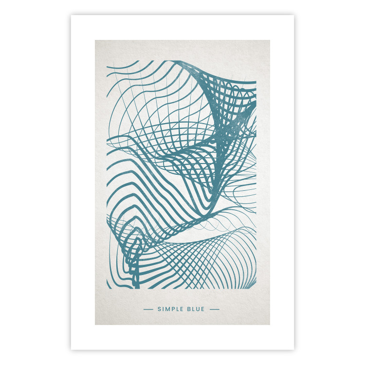 Poster Simply Blue - abstract geometric waves and English texts 135650 additionalImage 18
