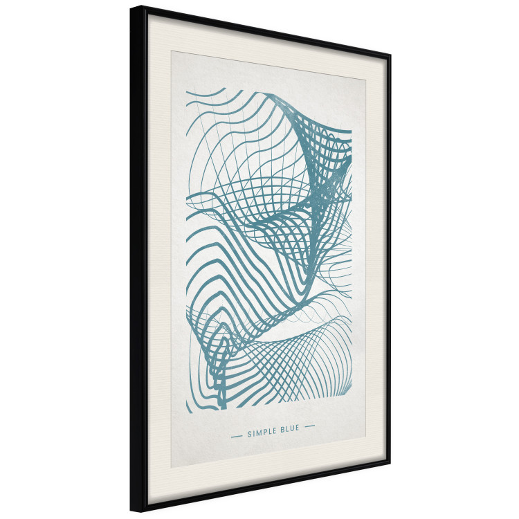 Poster Simply Blue - abstract geometric waves and English texts 135650 additionalImage 8