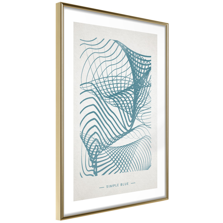 Poster Simply Blue - abstract geometric waves and English texts 135650 additionalImage 10