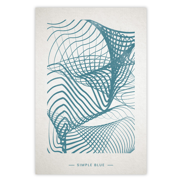 Poster Simply Blue - abstract geometric waves and English texts 135650