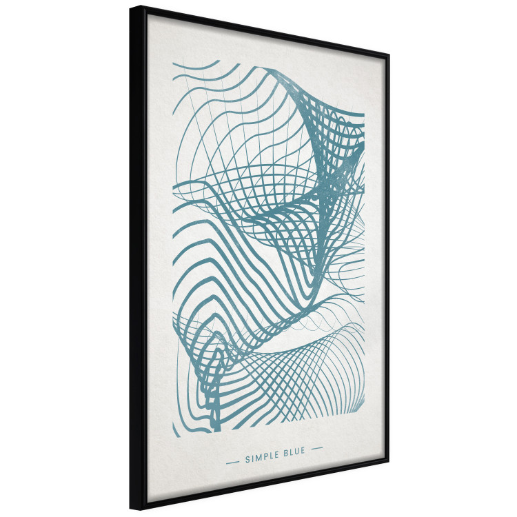 Poster Simply Blue - abstract geometric waves and English texts 135650 additionalImage 12