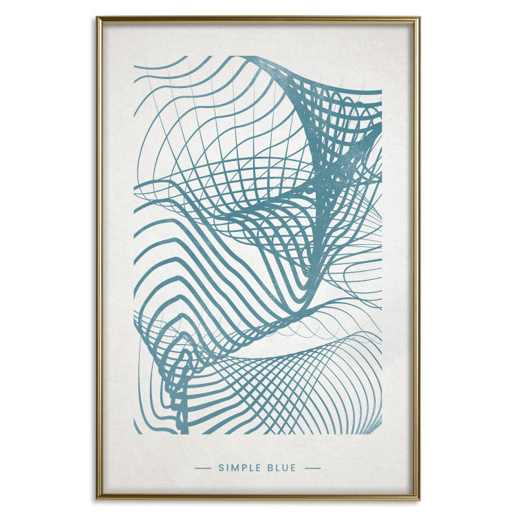 Poster Simply Blue - abstract geometric waves and English texts 135650 additionalImage 16